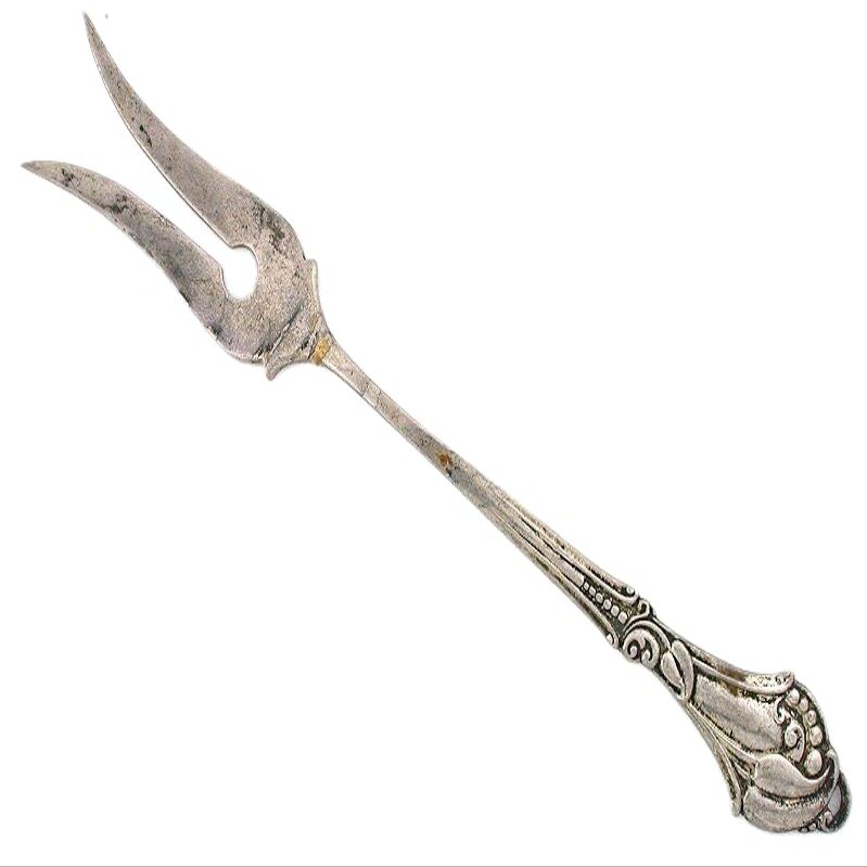 4 9/10 x 3/5 Inch Vintage Pure Sterling Silver Hors D'Oeuvre Fork AS88