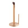 LIU- Wooden Paper Towel Holder,with Brown Faux Leather Portable Handle,can Stand or Hanging,for Home Kitchen Dining Living Room view 1