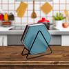 Metal Dish Storage Rack Coaster Holder with 5.90X5.90X2.55In Home Kitchen Organizer for Round and Square Cup Mats Plates view 3
