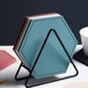 Metal Dish Storage Rack Coaster Holder with 5.90X5.90X2.55In Home Kitchen Organizer for Round and Square Cup Mats Plates view 4