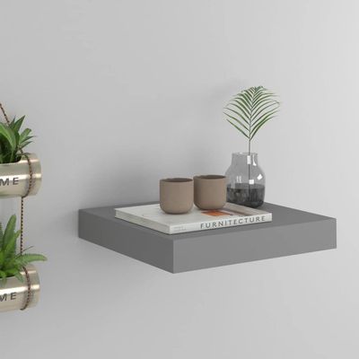 FAMIROSA 1PCS Floating Wall Shelves, Gray Wall Mounted Shelves with Invisible Brackets for Bedroom Living Room Bathroom Kitchen, Shelves for Wall Decor Storage, 9.1" x 9.3" x 1.5"