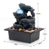 Amootek Tabletop Fountain Rotating Ball Rock Waterfall Fountain Office Includes Many Natural River Rocks Decorated with Colorful Lights, 9.05" L x 6.89" W x 10.23" H view 3