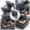 Amootek Tabletop Fountain Rotating Ball Rock Waterfall Fountain Office Includes Many Natural River Rocks Decorated with Colorful Lights, 9.05" L x 6.89" W x 10.23" H view 4