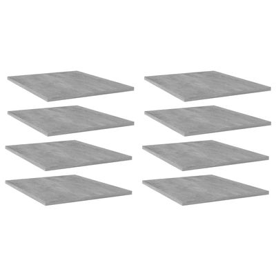 FAMIROSA 8PCS Bookshelf Boards Book Storage Shelf Replacement Panel Display, Concrete Gray 15.7"x19.7"x0.6" Engineered Wood