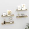 FAMIROSA Wall Shelves 4 pcs White and Sonoma Oak 15.7"x3.5"x1.2" d,Weight-4 lbs view 1