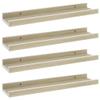 FAMIROSA Wall Shelves 4 pcs White and Sonoma Oak 15.7"x3.5"x1.2" d,Weight-4 lbs view 3