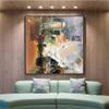 100% Hand-Painted Original Art Oil PaintingModern Canvas Oil Paintings,Colorful Abstract Oil Painting on Canvas,Colorful Painting Original, 36X36 Frameless Unstretched Painting view 2