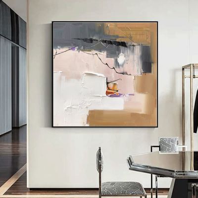100% Hand-Painted Original Art Oil PaintingOil Painting Print,Colorful Painting On Canvas,Textured Painting Office Wall Decor, 60X60 Frameless Unstretched Painting