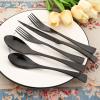 Snplowum 20-Piece Black Serving Flatware Set With Steak Knife, 304 Stainless Steel Cutlery Utensils Service For 4, Modern & Heavy Tableware Wedding Silverware, Dishwasher Safe view 3