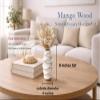 AeraVida Handmade 8-Inch White Mango Wood Vase | Modern Rustic Tabletop Centerpiece for Dried Flowers | Eco-Friendly Decorative Wooden Vase for Living Room, Shelf, or Office | Artisan Home Accent view 2