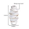 AeraVida Handmade 8-Inch White Mango Wood Vase | Modern Rustic Tabletop Centerpiece for Dried Flowers | Eco-Friendly Decorative Wooden Vase for Living Room, Shelf, or Office | Artisan Home Accent view 3