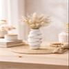 AeraVida Handmade 8-Inch White Mango Wood Vase | Modern Rustic Tabletop Centerpiece for Dried Flowers | Eco-Friendly Decorative Wooden Vase for Living Room, Shelf, or Office | Artisan Home Accent view 4