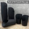 CAMKYDE 50 Pcs French Fries Holder, 14oz Disposable Paper French Fry Cups Charcuterie Cups for all Occasions (14oz, Black) view 4