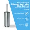 Blue Canyon Santorini Toilet Brush & Holder for Bathroom, Flexible Toilet Bowl Plastic Brush Head for Deep Cleaning, Compact Size, Elegant Design Chrome view 2