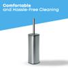 Blue Canyon Santorini Toilet Brush & Holder for Bathroom, Flexible Toilet Bowl Plastic Brush Head for Deep Cleaning, Compact Size, Elegant Design Chrome view 4