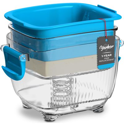 Large 20 oz Tofu Press, Easily Remove Water from Tofu in 10-20 Mins, Vegan Tofu Presser for Firm or Extra Firm Tofu, Dishwasher Safe & BPA Free, with Drip Tray, Tofu Recipe Included