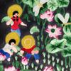 Ebherys Hunan Hand Embroidery Artwork, Handmade Paintings with Wood Frame Hanging on the wall as Room Decoration Home Accessories, Meaningful Gifts for Mother Daughter and Friends (Picking Lotus) view 3