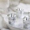 12 Pcs Silver 2" Mini Pail Bucket Planter Wedding Party Favor Holders Events view 1
