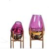 HH-CC Sculpture Vase Vase Modern Decor Wedding Table Centerpieces Anniversary Celebration Gifts Essential Single Flower Light Weight Bud Glass+Alloy 2 Pieces Crafts (Color view 1