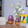 HH-CC Sculpture Vase Vase Modern Decor Wedding Table Centerpieces Anniversary Celebration Gifts Essential Single Flower Light Weight Bud Glass+Alloy 2 Pieces Crafts (Color view 2