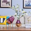 HH-CC Sculpture Vase Vase Modern Decor Wedding Table Centerpieces Anniversary Celebration Gifts Essential Single Flower Light Weight Bud Glass+Alloy 2 Pieces Crafts (Color view 4