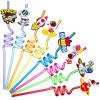 24 Pcs Outer Space Straws Party Favors Reusable Plastic Solar System Rocket Spaceship Astronaut Satellite Planet Straws for Space Theme Birthday Party Supplies Decorations view 1