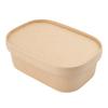 Restaurantware LIDS ONLY: Bio Tek Lids For To Go Containers 100 Oval Food Container Lids - Containers Sold Separately Flat Design Kraft Paper Lids For Disposable Serving Bowls Tight Seal view 2