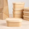 Restaurantware LIDS ONLY: Bio Tek Lids For To Go Containers 100 Oval Food Container Lids - Containers Sold Separately Flat Design Kraft Paper Lids For Disposable Serving Bowls Tight Seal view 4