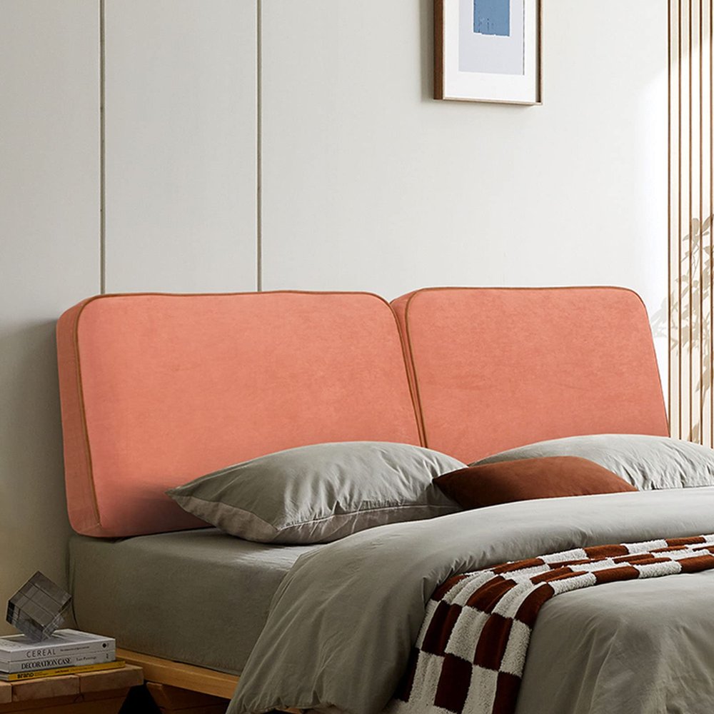 HomeLoft Basics Upholstered Headboard Cushion King Bed Backrest Cushion Bedroom Headboard Wall Pillow Lumbar Pad Bed Removable Headboard Cushion Full Size,Pink,70.8"/180cm(California King)