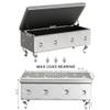 DKLGG Storage Ottoman Bench for Bedroom, Upholstered Entryway Bench with Legs & Safety Hinge, Small Storage Bench for Living Room/End of Bed/Entryway/Window, Silver view 3