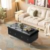 DKLGG Storage Ottoman Bench for Bedroom, Upholstered Entryway Bench with Legs & Safety Hinge, Small Storage Bench for Living Room/End of Bed/Entryway/Window, Black view 4
