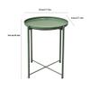 Low Table Small Coffee Table Modern Fashion Metal Small Coffee Table Sofa Side Table Living Room Bedroom Office Furniture Chabudai Table (Color : Green) view 3