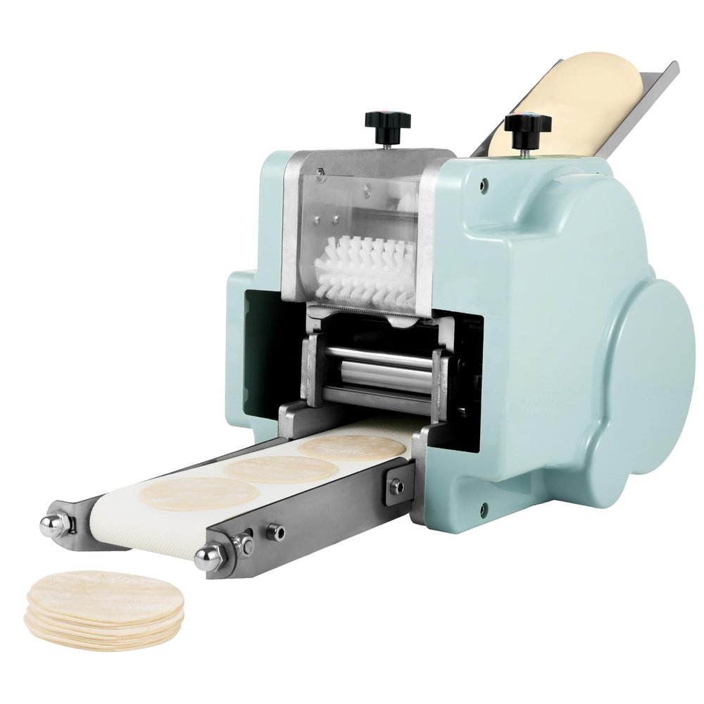 Commercial Automatic Dumpling Skin Machine 110v 140w Electric Dumpling Wrapper Maker Machine Production Capacity 40pcs/min with 8cm Round Shaped Mold