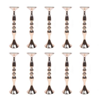 TFCFL10Pcs Gold Candle Holders 19.5" Height Metal Candle Holders Flowers Vase Stand for Party Wedding Restaurant Hotel Decoration