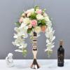 TFCFL10Pcs Gold Candle Holders 19.5" Height Metal Candle Holders Flowers Vase Stand for Party Wedding Restaurant Hotel Decoration view 4