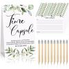 Fumete 61 Pcs Time Capsule First Birthday Greenery Baby Shower Games Time Capsule Sign for 1st Birthday Party Games with 50 Message Cards 10 Pencils for Baby Shower Guests Keepsake Activities view 1