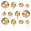 ABOOFAN 20Pcs Balloon Cake Topper Gold Ball Cupcake Toppers Mini Foam Ball Cake Topper DIY Gold Cake Topper for Happy Birthday Wedding Anniversary Party Cake Decoration Supplies view 1