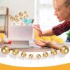 ABOOFAN 20Pcs Balloon Cake Topper Gold Ball Cupcake Toppers Mini Foam Ball Cake Topper DIY Gold Cake Topper for Happy Birthday Wedding Anniversary Party Cake Decoration Supplies view 3