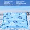 ZJchao Cooling Mat & Pillow Combo Ice-Filled Cooling Cushion for Home, Office, Travel, Nap or Back Support 36x36cm Dark Blue Snowflake Design view 2