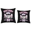 50th Birthday Girl Gamer Level 50 Begins Video Games Girls Throw Pillow view 3