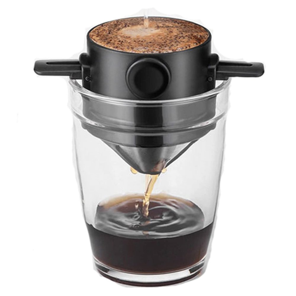 MYXP Reusable Coffee Filter Basket Coffee Filters with Stainless Steel For Coffee Makers Black Filter Free Paper Stainless Steel Coffee Filter