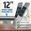 12" Premium Magnetic Knife Holder for Refrigerator (Double-Sided Heavy-Duty Magnets) - Upgraded Strip for Strong Fridge Mount - Clear Up Counter Space - 304 Anti-Rust Stainless Steel (Upgraded Design) view 3