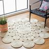 Agro Richer Farmhouse Rugs for Living White Circle Design Jute Area Rug Hand Braided Round Bedroom, Kitchen, Room Carpet (24 x 24 Inch), (GHG-WHT) view 1