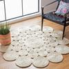 Agro Richer Farmhouse Rugs for Living White Circle Design Jute Area Rug Hand Braided Round Bedroom, Kitchen, Room Carpet (24 x 24 Inch), (GHG-WHT) view 4