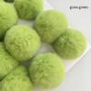 8cm Real Fur Pompons Natural Rex Rabbit Hair Ball Bulb Pom Pom Bulb for Keychain Bag Pendant poret Clef for DIY 16pcs (red) view 3
