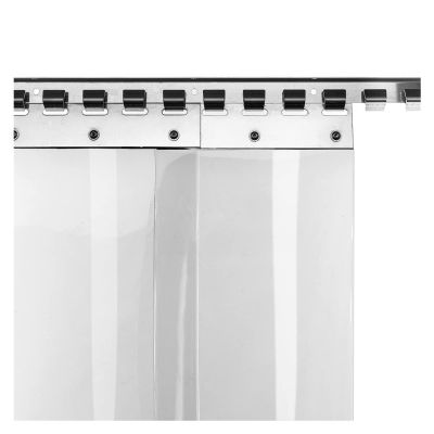 AYLYHD Transparent PVC Curtain/Door Strip Kit for Freezer Room, Flexible Anti-Instatic Heavy Duty Cool Curtains, with Stainless Steel Hanging System (Color : 1.5mm, Size : 1.05x2m-7pcs)
