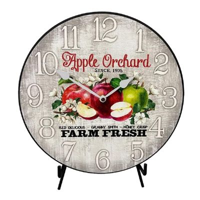 Apple Orchard Wall Clock | Ultra Quiet Quartz Mechanism | Hand Made in USA Beautiful Crisp Lasting Color | Comes in 8 Sizes (15-Inch, Apple Orchard)