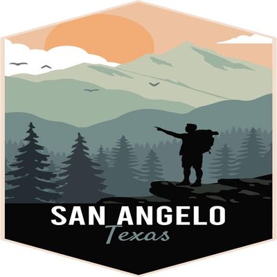 San Angelo Texas 2-Inch Vinyl Decal Sticker Outdoors Hike Design