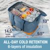 CleverMade Pacifica Collapsible Cooler Bag  Large Portable Cooler Bag for Travel, Foldable Insulated Cooler for Beach, Picnic & Tailgating, Holds Up to 50 Cans, Leakproof Soft Carry Cooler - Ocean view 4