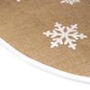 BambooMN 31" Round Christmas Tree Skirt Floor Base Cover Decoration Holiday Collection Jute Burlap, Snowflake Edition 2 Pieces view 3